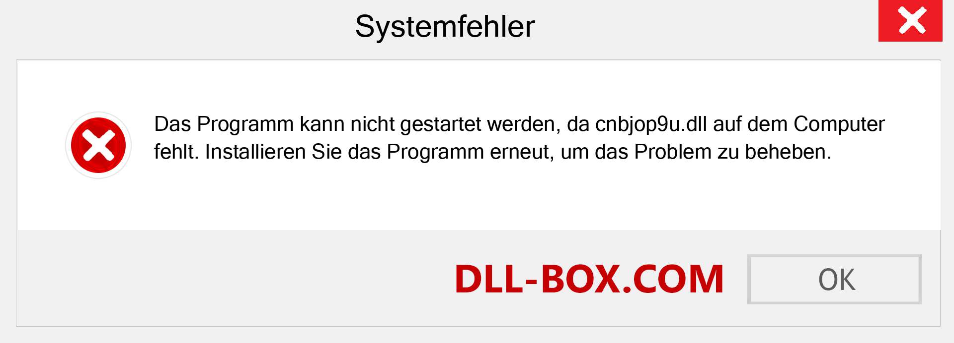 cnbjop9u.dll-Datei fehlt?. Download für Windows 7, 8, 10 - Fix cnbjop9u dll Missing Error unter Windows, Fotos, Bildern