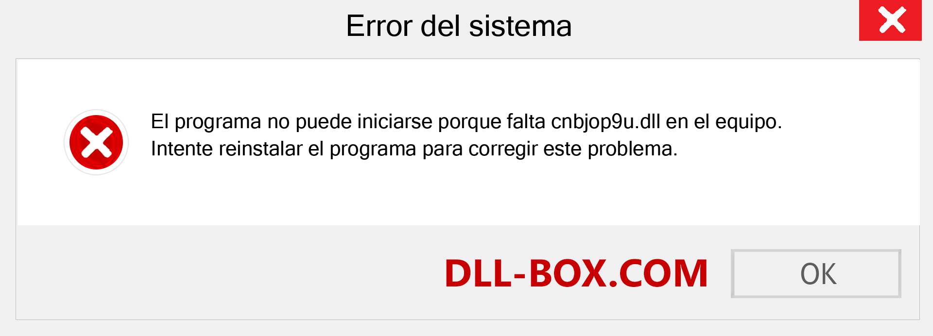 ¿Falta el archivo cnbjop9u.dll ?. Descargar para Windows 7, 8, 10 - Corregir cnbjop9u dll Missing Error en Windows, fotos, imágenes